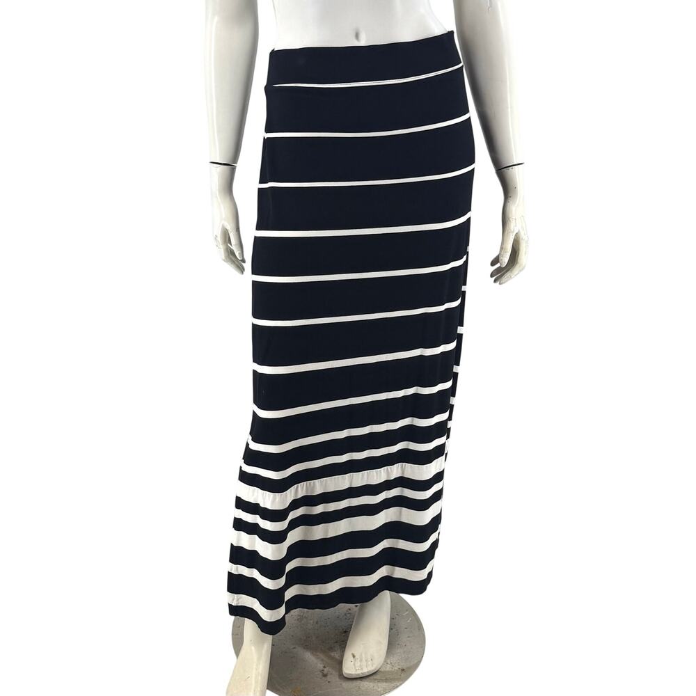 White House Black Market Womens Skirt Size Medium Striped Stretch Knit Maxi
